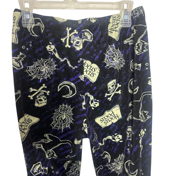 Disney Hocus Pocus black purple & green fuzzy jogger lounge sleep pants size M - Picture 3 of 6